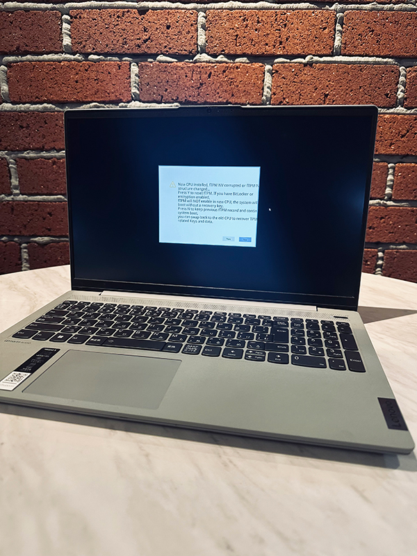 「New CPU installed, fTPM NV corrupted or fTPM NV structure changed..」