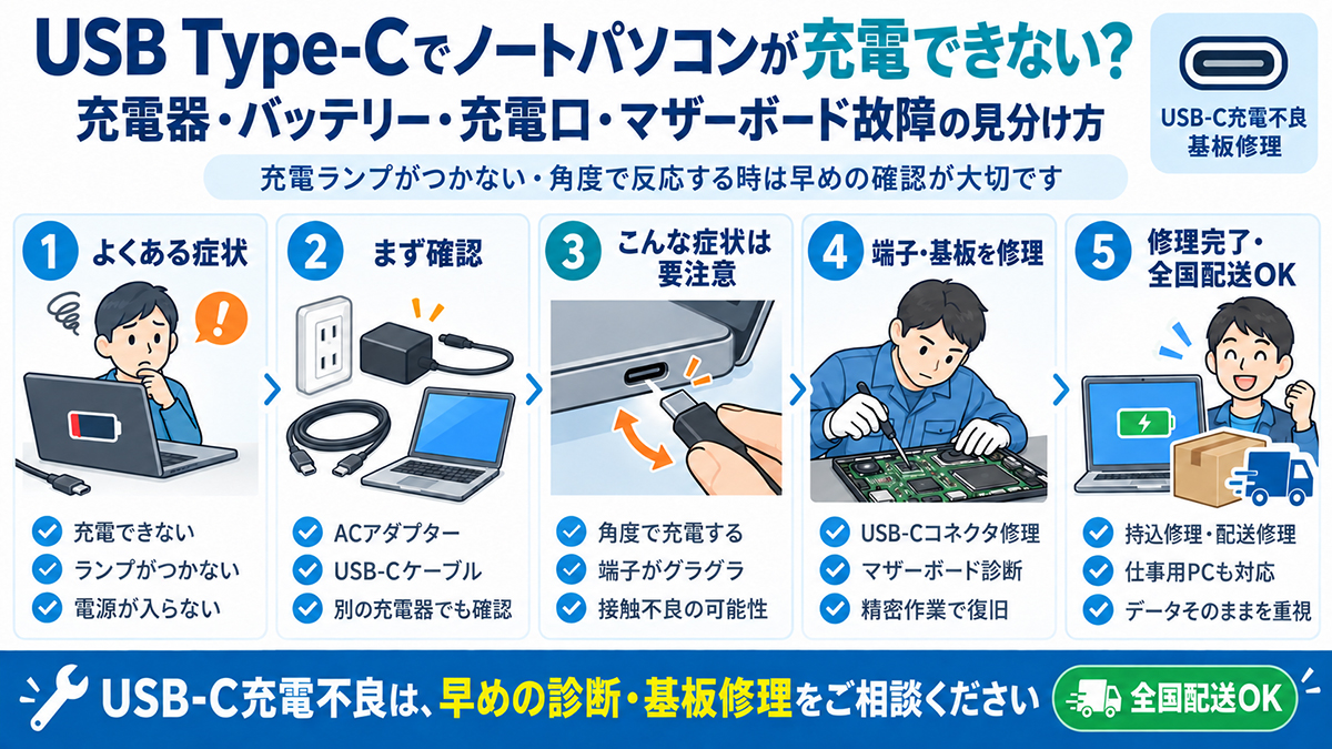 USB Type-Cでノートパソコンが充電できない？