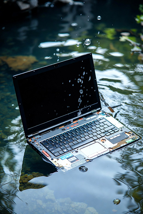 水没したパソコンの修理について